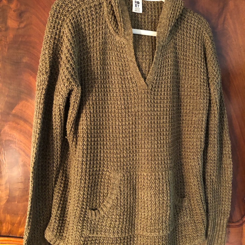Roxy Olive Green Knit Hoodie